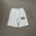 Corteiz 5-Star Alcatraz Island Front Logo Heavyweight Shorts grey