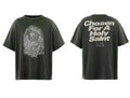 Saint Michael "ETERNAL" Portrait & Text Vintage T-Shirt - Black