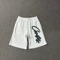 Corteiz Signature Script Logo Heavyweight Shorts white