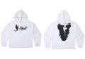Vlone Dove & Marble "V" Graphic Hoodie - White/Black