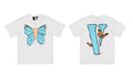 Vlone Butterfly Graphic T-Shirt - White/Blue