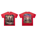 Majestik Eyes In The End Of The World Cowboy UFO Desert Vintage Washed Red Oversized Graphic Tee