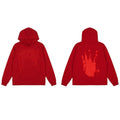 Revenge Classic Hand Graphic Pullover Hoodie red