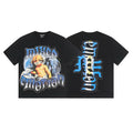 Mixed EMOTION Blindfolded Cherub Rhinestone‑Accent Black Oversized Graphic Tee