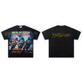 Majestik Racing Sports Riding Hero Motorcycle Riders Vintage Washed Black Oversized Graphic Tee