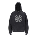 West Coast Choppers Front Large Iron Cross Hoodie - Vintage Black