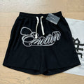 Mixed EMOTION Cursive Emotion Script Black Sweat Shorts