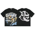 Cherub Angels Cloud Reading Gothic Letter Black Oversized Graphic Tee