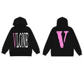 Vlone Classic Logo Graphic Hoodie - Black/Pink