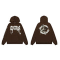 Revenge Angel / Religious Circle Arch Logo Pullover Hoodie Brown