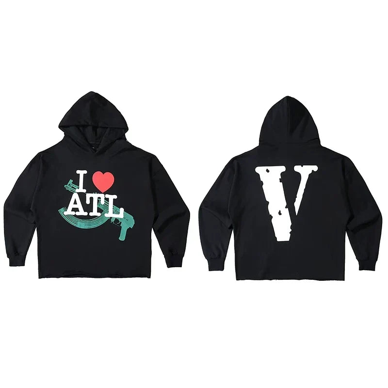 Vlone "I ❤️ ATL" Graphic Hoodie - Black