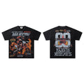 Majestik New York Sports Motosports 88 Champions Only Dirt Bike Fire Vintage Washed Black Oversized Graphic Tee