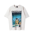 Saint Michael "FREEDOM" Astronaut Sci-Fi Graphic Vintage T-Shirt - Off-White