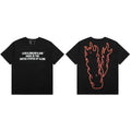 Vlone Flame Outline Graphic T-Shirt - Black/Red
