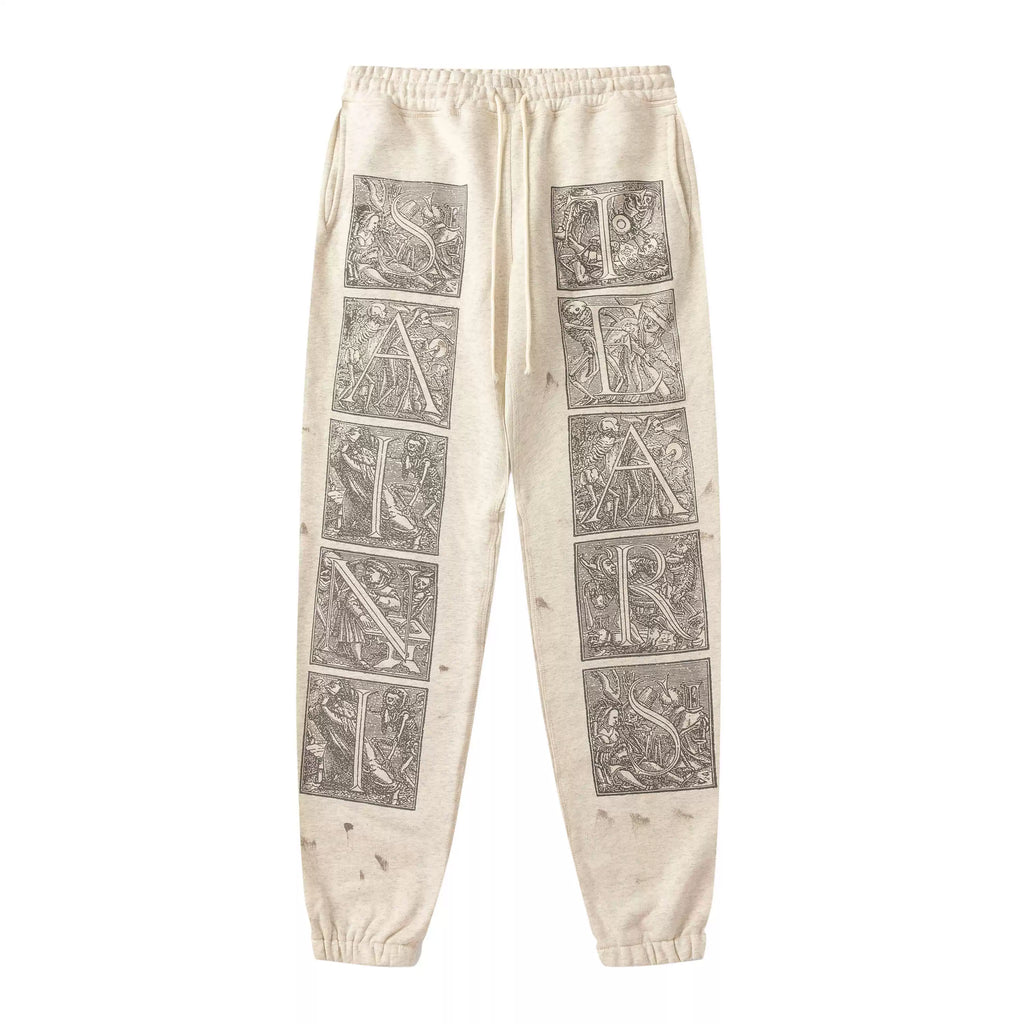 Saint Michael Distressed Graphic Sweatpants - Off-White
