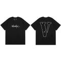 Vlone Outline Pulse Wave Graphic T-Shirt - Black