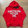 Mixed EMOTION Never Die Studded ME Monogram Red Full‑Zip Hoodie