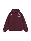 Corteiz Contrast Raglan Full-Zip Heavyweight Hoodie -Red