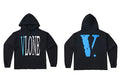 Vlone Classic Logo Graphic Hoodie - Black/Blue