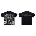 Majestik Fierce Bulldog Stadium Vintage Washed Black Oversized Graphic Tee