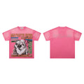 Majestik Soul Broken Heart Light In Darkness Religious Vintage Washed Hot Pink Oversized Graphic Tee Unisex Street‑wear T‑Shirt