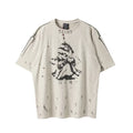 Saint Michael Anime Character & Sleeve Graphic Vintage T-Shirt - Off-White