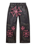 Vale Forever Croxxx Leather Pants Bubblegum Black/Pink